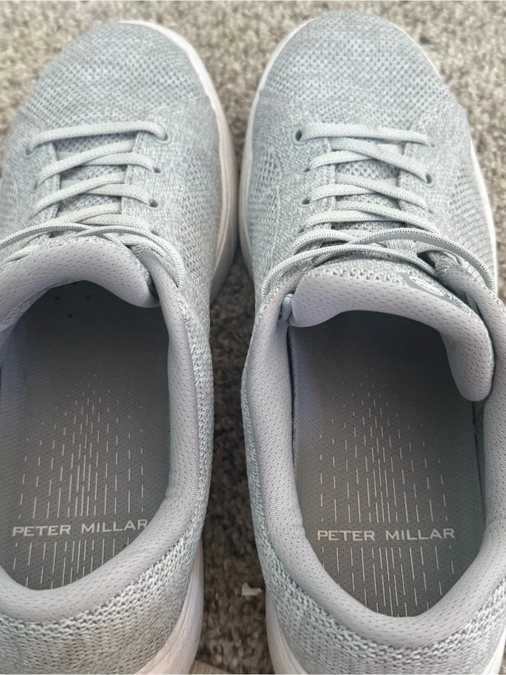 Peter Millar Drift Light Gray Knit Casual Sneakers